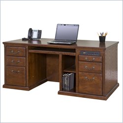 Kathy Ireland Home by Martin Furniture Huntington Oxford Executive Computer Desk in Burnish