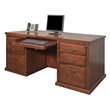 ADD TO YOUR SET: Kathy Ireland Home by Martin Furniture Huntington Oxford Executive Double Pedestal Wood Computer Desk in Burnish
