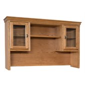 Kathy Ireland Home by Martin Furniture Huntington Oxford Storage Hutch with Pull-Out Task Light Bridge in Wheat