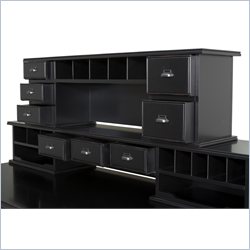 Kathy Ireland Home by Martin Furniture Tribeca Loft Credenza with Hutch in Black