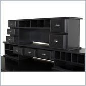 Kathy Ireland Home by Martin Furniture Tribeca Loft Credenza with Hutch in Black