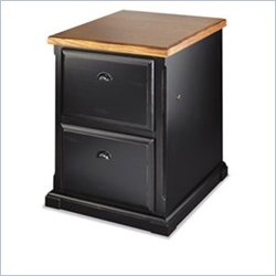 Kathy Ireland Home by Martin Furniture Southampton 2 Drawer Vertical Wood File Storage Cabinet in Distressed Onyx Black