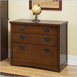 Kathy Ireland Home by Martin Furniture California Bungalow 3 Drawer Lateral Wood File Storage Cabinet in Lacquer