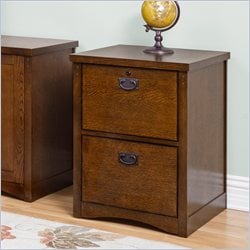 Kathy Ireland Home by Martin Furniture California Bungalow 2 Drawer Vertical Wood File Cabinet in Oak