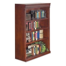 Kathy Ireland Home by Martin Furniture Huntington Club Solid Wood 4-Shelf Bookcases in Distressed Cherry