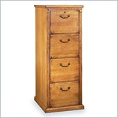 Kathy Ireland Home by Martin Furniture Huntington Oxford 4 Drawer Vertical Wood File Storage Cabinet in Distressed Wheat