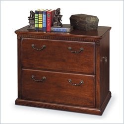 Kathy Ireland Home by Martin Furniture Huntington Oxford Lateral 2 Drawer Wood File Storage Cabinet in Distressed Burnish