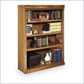 Kathy Ireland Home by Martin Furniture Huntington Oxford 4 Shelf Wood Bookcase in Distressed Wheat