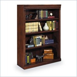 Kathy Ireland Home by Martin Furniture Huntington Oxford 4 Shelf 48H Wood Bookcase in Burnish