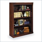 Kathy Ireland Home by Martin Furniture Huntington Oxford 4 Shelf 48H Wood Bookcase in Burnish
