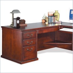 Kathy Ireland Home by Martin Furniture Huntington Club Right Hand Facing 68 W Executive Desk in Distressed Cherry