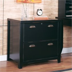 Kathy Ireland Home by Martin Furniture Tribeca Loft 2 Drawer Lateral File Wood Storage Cabinet in Black