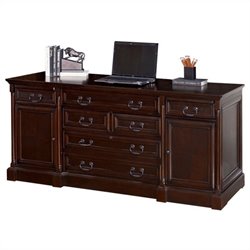 Kathy Ireland Home by Martin Furniture Mount View Wood Computer Credenza in Cherry Cobblestone