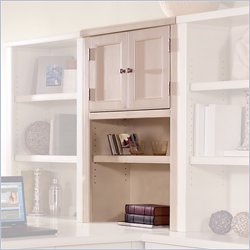 Kathy Ireland Home by Martin Furniture Tribeca Loft White Office Desk Hutch with Doors
