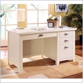 Kathy Ireland Home by Martin Furniture Tribeca Loft Single Pedestal Wood Writing Desk in White