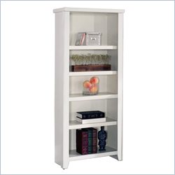Kathy Ireland Home by Martin Furniture Tribeca Loft Small 5 Shelf Wood Bookcase in White
