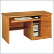 ADD TO YOUR SET: Kathy Ireland Home by Martin Furniture Waterfall Single Pedestal Wood Computer Desk in Medium Oak