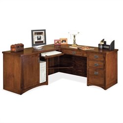 Kathy Ireland Home by Martin Furniture Mission Pasadena 68 Desk for Left Hand Facing Keyboard Return