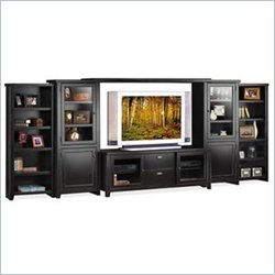 Kathy Ireland Home by Martin Furniture Tribeca Loft Flat Panel/Plasma/LCD Bookcase Entertainment Center in Black Finish