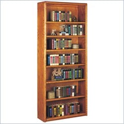 Kathy Ireland Home by Martin Furniture Contemporary 7 Shelf Wood Bookcase in Oak