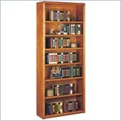 Kathy Ireland Home by Martin Furniture Contemporary 7 Shelf Wood Bookcase in Oak