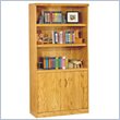 ADD TO YOUR SET: Kathy Ireland Home by Martin Furniture Waterfall 5 Shelf Wood Bookcase with Doors in Medium oak