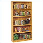 Kathy Ireland Home by Martin Furniture Wood 5 Shelf Waterfall Open Bookcase in Oak