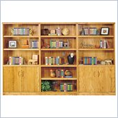 Kathy Ireland Home by Martin Furniture Waterfall Trio Library Wall Bookcase in Oak