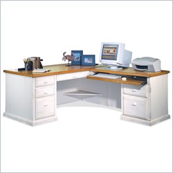Kathy Ireland Home by Martin Furniture Southampton 68 L-Shape Wood Executive Desk and Return in Oyster