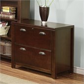 Kathy Ireland Home by Martin Furniture Tribeca Loft 2 Drawer Lateral Wood File Storage Cabinet in Cherry