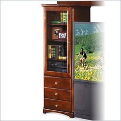 Kathy Ireland Home by Martin Furniture Park View Entertainment Center Left Pier Cabinet with Glass Door in Cinnamon Finish