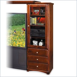 Kathy Ireland Home by Martin Furniture Park View Entertainment Center Right Pier Cabinet with Glass Door in Cinnamon Finish