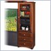 Kathy Ireland Home by Martin Furniture Park View Entertainment Center Right Pier Cabinet with Glass Door in Cinnamon Finish