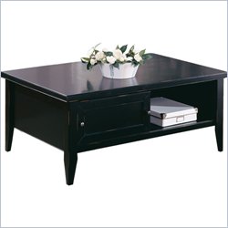 Kathy Ireland Home Tribeca Loft Black Rectangular Wood Coffee Table