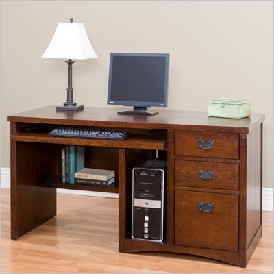 Kathy Ireland Home by Martin Fuwrniture California Bungalo Wood Computer Desk in Cherry