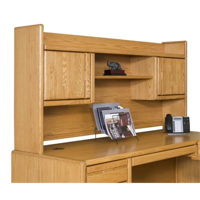 Kathy Ireland Home by Martin Furniture Contemporary Solid Wood Bookshelf Hutch in Oak