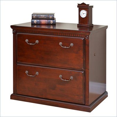 Kathy Ireland Home by Martin Furniture Huntington Club 2 Drawer Lateral Wood File Cabinet in Distressed Cherry