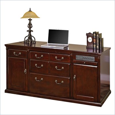 Kathy Ireland Home by Martin Furniture Huntington Club Wood Storage Credenza in Distressed Cherry