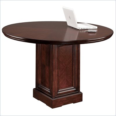 Kathy Ireland Home by Martin Furniture Mount View Round 4' Conference Table in Cherry Cobblestone