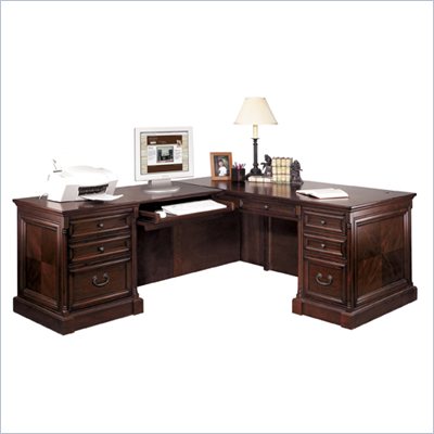 Kathy Ireland by Martin Mount View Executive L-Shaped Desk and Return