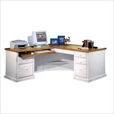Kathy Ireland Home by Martin Furniture Southampton Oyster 68" L-Shape Wood Executive Desk in Oyster