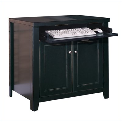 Kathy Ireland Home by Martin Furniture Tribeca Loft  Wood Office Computer Base in Black 