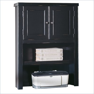 Kathy Ireland Home by Martin Furniture Tribeca Loft Black Desk Hutch with Doors