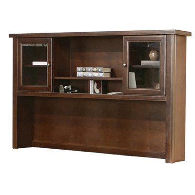 Kathy Ireland Home by Martin Furniture Tribeca Loft Cherry Hutch With Sliding Doors