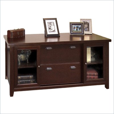 Kathy Ireland Home by Martin Furniture Tribeca Loft Cherry Storage Credenza with Sliding Doors