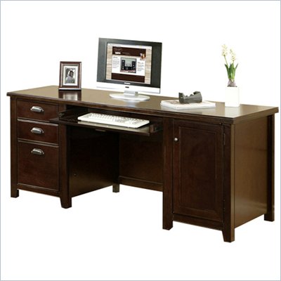 Kathy Ireland Home by Martin Furniture Tribeca Loft Wood Credenza Desk in Cherry 