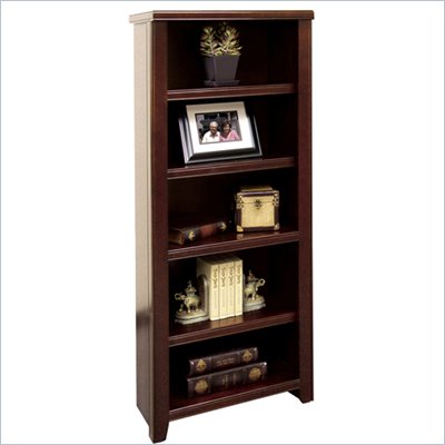 Kathy Ireland Home by Martin Furniture Tribeca Loft 4 Shelf Wood Bookcase in Cherry