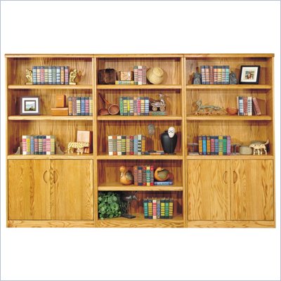 Kathy Ireland Home by Martin Furniture Waterfall Trio Library Wall Bookcase in Oak