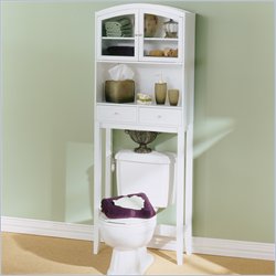 Southern Enterprises White Arch Top Spacesaver Toilet Cabinet