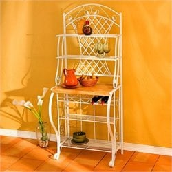 Southern Enterprises Trellis Bakers Rack with Wine Storage